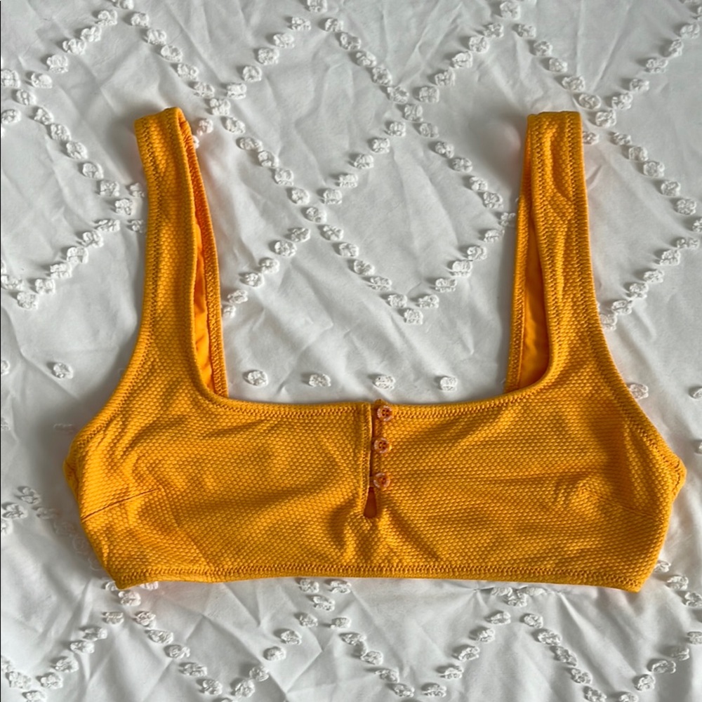 Aerie Yellow/Orange Scoop Bikini Top